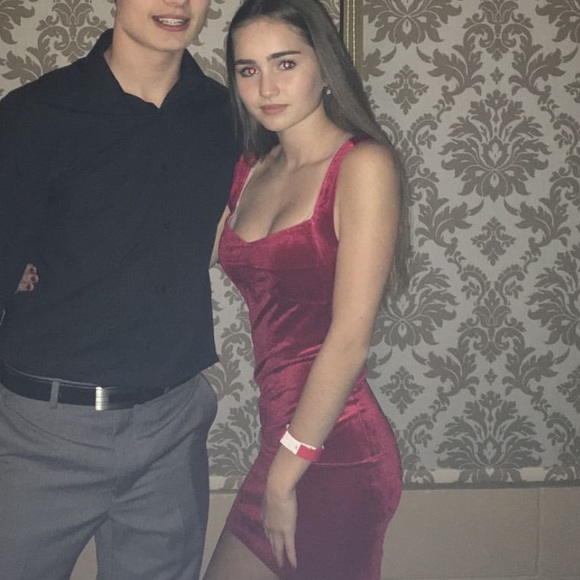 Red Velvet Cocktail Dress - Picture 2 of 2